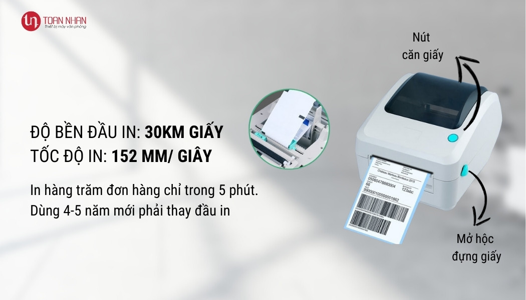 tốc độ máy in đơn hàng Xprinter XP-470B
