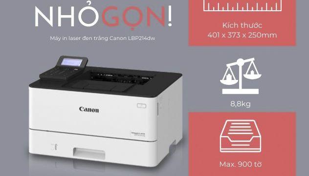 thiết kế máy in laser đen trắng Canon LBP214Dw