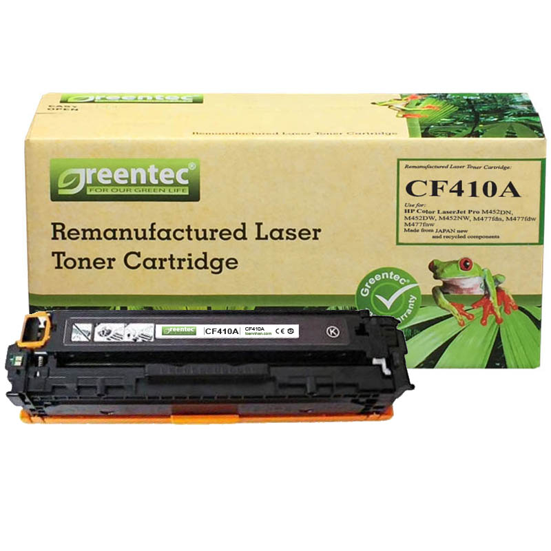 Hộp mực thay thế Greentec CF410A (đen) hiệu suất cao, tương thích cho máy in HP 