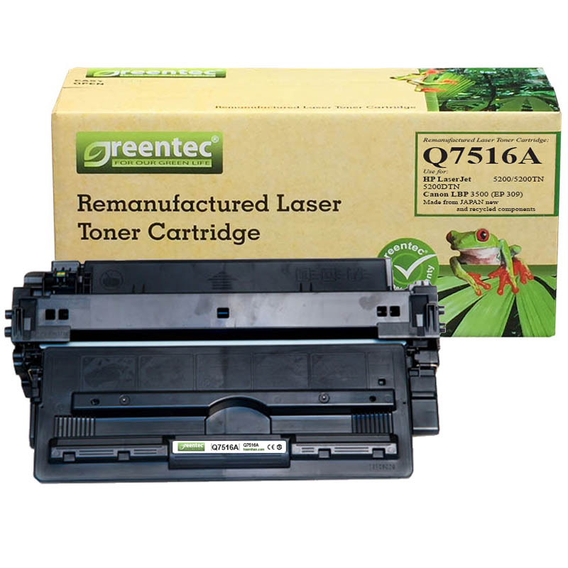 Hộp mực thay thế Greentec HP Q7516A (đen) hiệu suất cao, tương thích cho máy in HP 