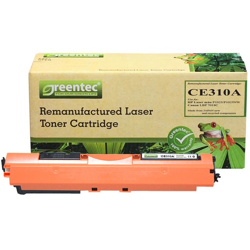 [CAR-GT-CE310A] Hộp mực thay thế Greentec CE310A (đen) hiệu suất cao, tương thích cho máy in HP 