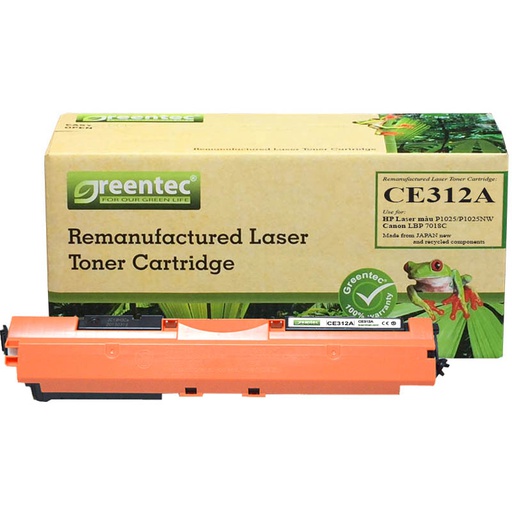 [CAR-GT-CE312A] Hộp mực thay thế Greentec CE312A (vàng) hiệu suất cao, tương thích cho máy in HP 