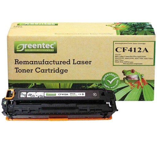 [CAR-GT-CF412A] Hộp mực thay thế Greentec CF412A (vàng) hiệu suất cao, tương thích cho máy in HP 