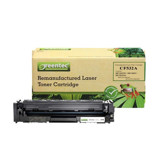 [CAR-GT-CF532A] Hộp mực thay thế Greentec CF532A (vàng) hiệu suất cao, tương thích cho máy in HP 