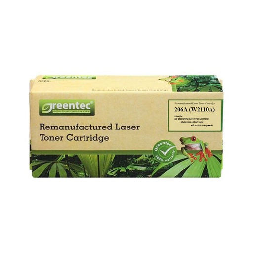 [CAR-GT-W2110A] Hộp mực thay thế Greentec W2110A - 206A (đen) hiệu suất cao, tương thích cho máy in HP 