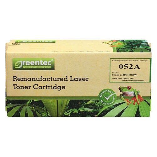 [CAR-GT-052A] Hộp mực thay thế Greentec Canon CRG-052A (đen) hiệu suất cao, tương thích cho máy in Canon 